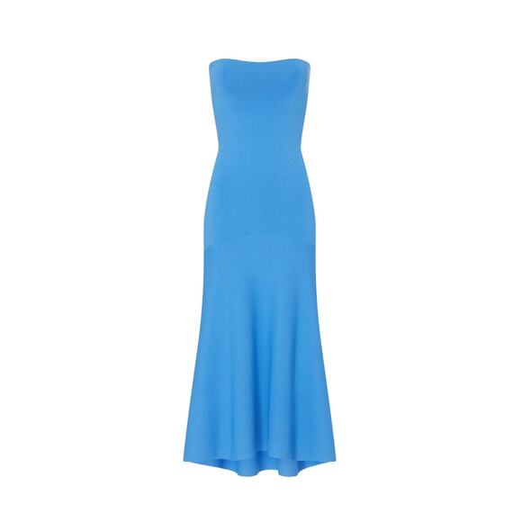 A.L.C. Dean Blue Strapless Knit A-Line Midi Dress Size Small - Picture 4 of 16